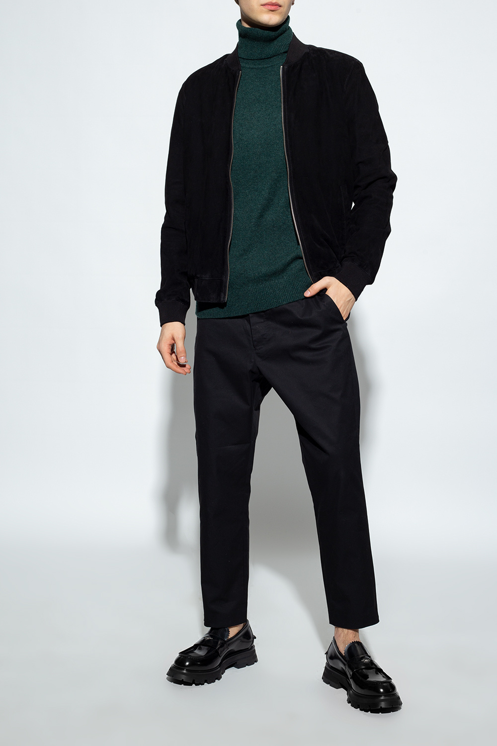 Pleated Baggy Trousers Black for Men | Alexander McQueen